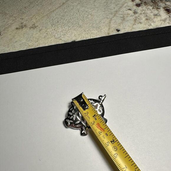 Signed Danecraft Pig Piggy Brooch Pin Silver Tone Metal - Picture 10 of 11